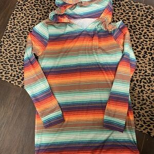 Striped Multicolor Long Sleeve Hoodie